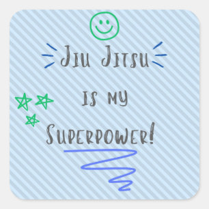 Jiu Jitsu is My Superpower! blue sticker design
