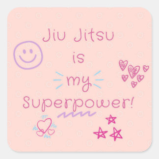 Jiu Jitsu is My Superpower! pink sticker design