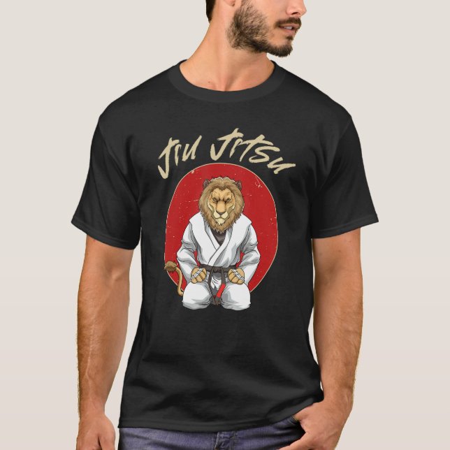 Jiu Jitsu Lion  Brazilian Jiu Jitsu And Grappling T-Shirt (Front)