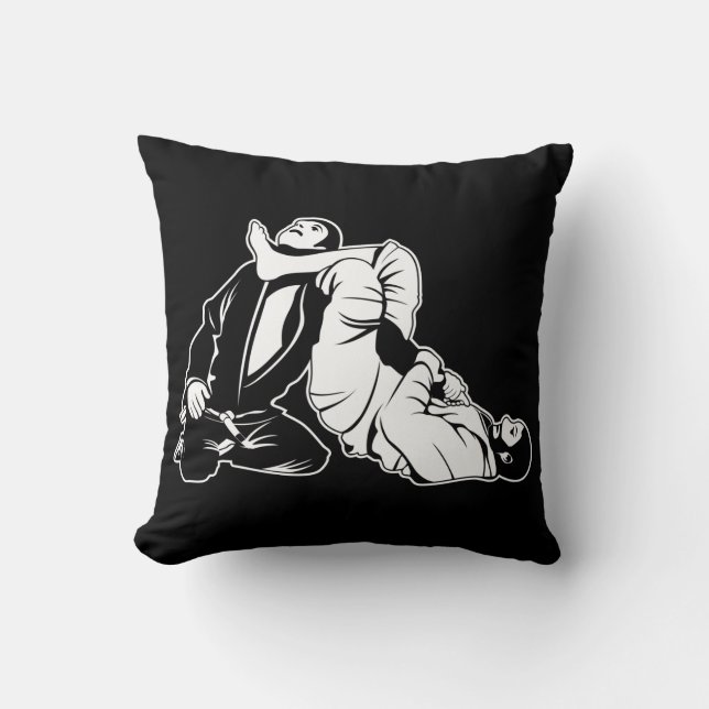 jiu jitsu martial art fighter fight vector cushion (Front)