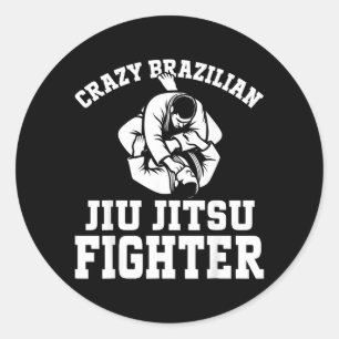 Jiu Jitsu martial arts - Crazy Brazilian Jiu Jitsu Classic Round Sticker