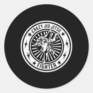 Jiu Jitsu martial arts - Crazy Jiu Jitsu Fighter Classic Round Sticker