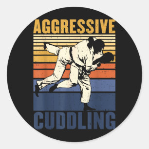 Jiu Jitsu MMA BJJ Judo Aggressive Cuddling Classic Round Sticker