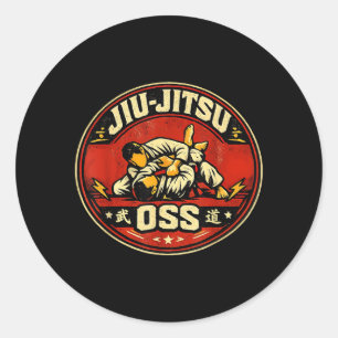 Jiu Jitsu OSS Brazilian Martial Arts Combat Sports Classic Round Sticker