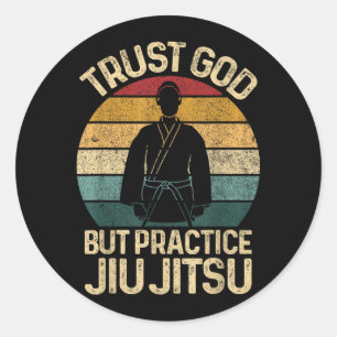 Jiu Jitsu Retro Brazilian BJJ Jujitsu MMA Classic Round Sticker