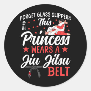 Jiu Jitsu Retro Vintage Forget Glass Slippers This Classic Round Sticker