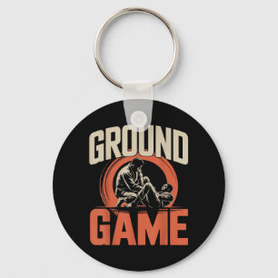Jiu Jitsu Retro Vintage Ground Game Key Ring