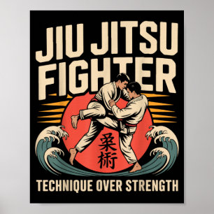 Jiu Jitsu Retro Vintage Jiu Jitsu Fighter Poster