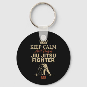 Jiu Jitsu Retro Vintage Keep Calm and Hug A Jiu Key Ring