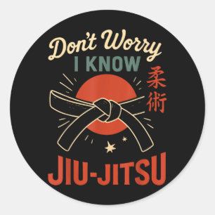 Jiu Jitsu Retro Vintage Position Transition Classic Round Sticker
