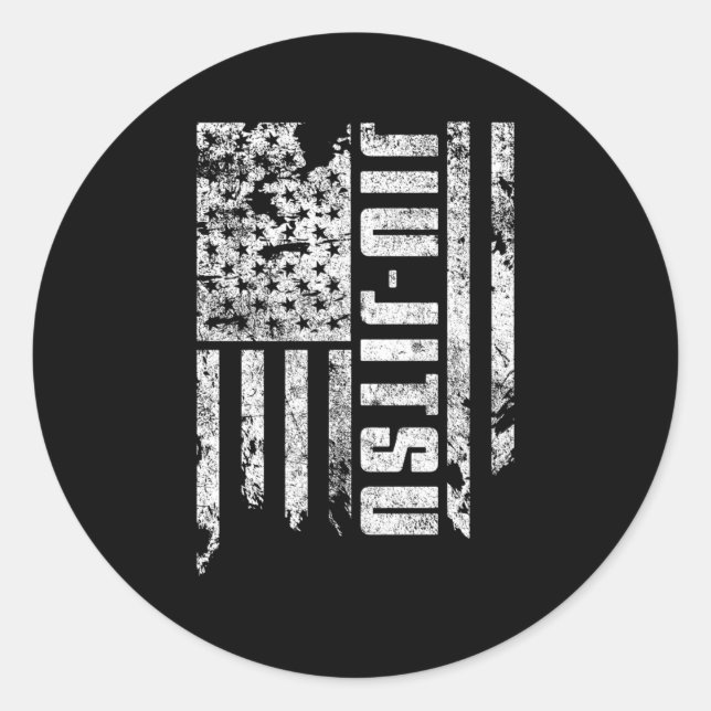 Jiu Jitsu 'S Bjj Usa Flag Bjj Gi Mma Classic Round Sticker (Front)
