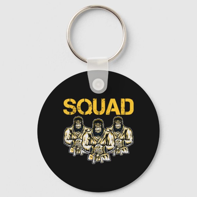 Jiu-Jitsu Squad Gorilla Team Funny Grappling Key Ring (Front)