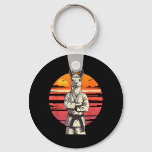Jiu-Jitsu Taekwondo Kung Fu Alpaca Sunset Judo Key Ring