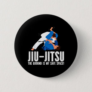 Jiu-Jitsu The Ground Is Safe Space Funny Novelty 6 Cm Round Badge