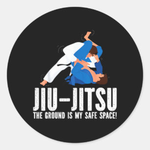 Jiu-Jitsu The Ground Is Safe Space Funny Novelty Classic Round Sticker