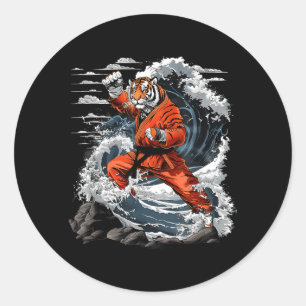 Jiu-Jitsu Tiger Kung Fu Taekwondo Kickboxing Classic Round Sticker