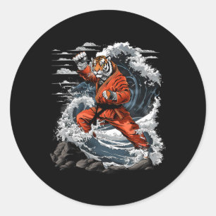 Jiu-jitsu Tiger Kung Fu Taekwondo Kickboxing Marti Classic Round Sticker
