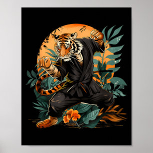 Jiu-Jitsu Tiger Nature Taekwondo Kickboxing Poster