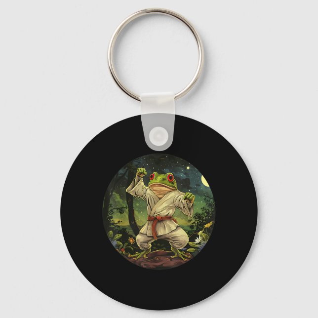 Jiu-Jitsu Toad Kickboxing Forest Taekwondo Frog Key Ring (Front)