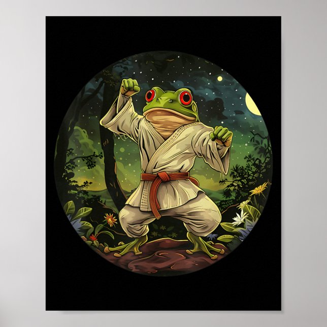 Jiu-Jitsu Toad Kickboxing Forest Taekwondo Frog Poster (Front)