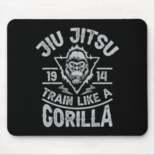 Jiu Jitsu Train Like A Gorilla Funny Martial Arts Mouse Pad