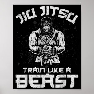 Jiu-Jitsu Train Like A Gorilla Martial Arts Poster