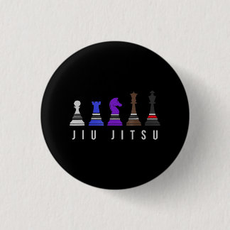 jiu jitsu training   chess, gift  bjj with text. 3 cm round badge