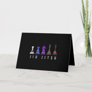 jiu jitsu training   chess, gift  bjj with text. card