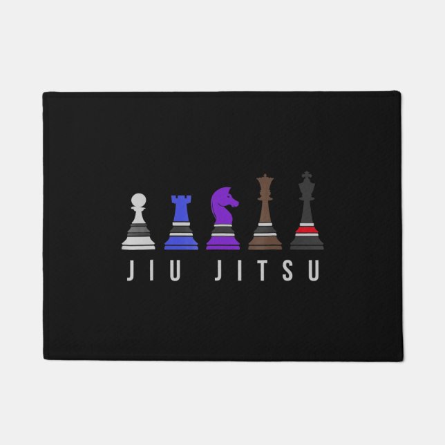 jiu jitsu training   chess, gift  bjj with text. doormat (Front)