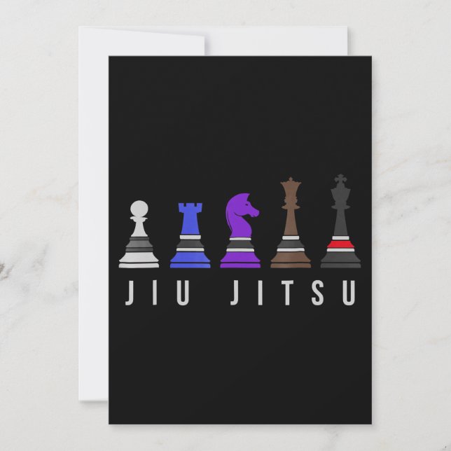 jiu jitsu training   chess, gift  bjj with text. holiday card (Front)