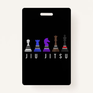 jiu jitsu training   chess, gift  bjj with text. ID badge