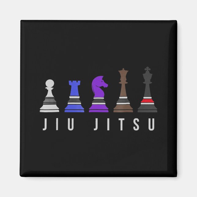 jiu jitsu training   chess, gift  bjj with text. magnet (Front)