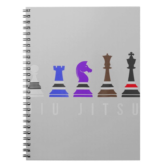 jiu jitsu training   chess, gift  bjj with text. notebook (Front)