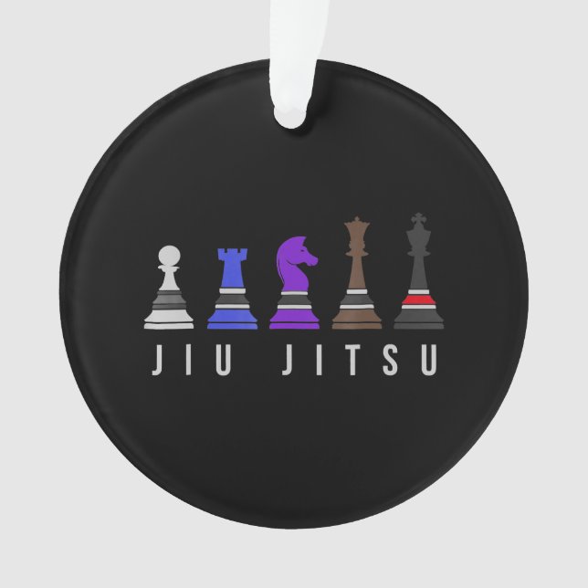 jiu jitsu training   chess, gift  bjj with text. ornament (Front)