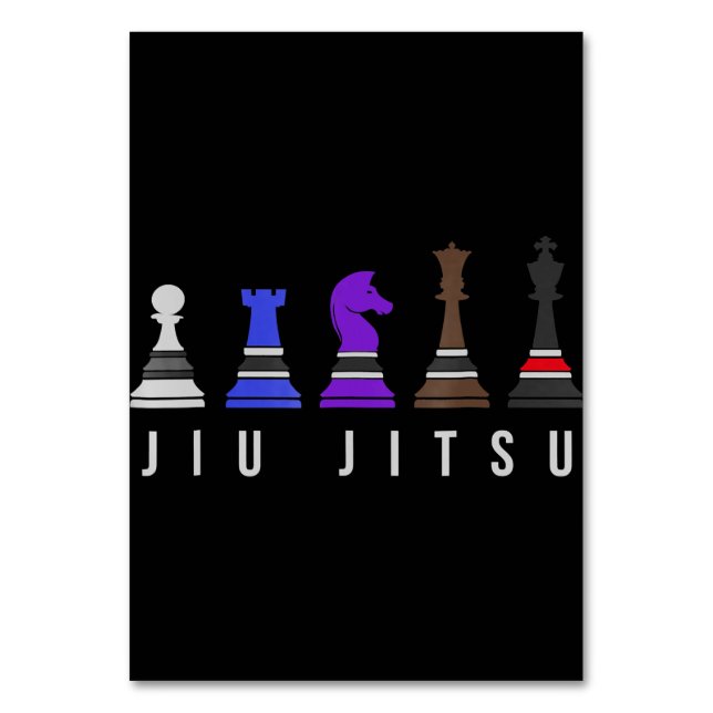 jiu jitsu training   chess, gift  bjj with text. table number (Front)