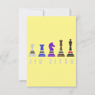 jiu jitsu training chess, gift bjj with text. thank you card