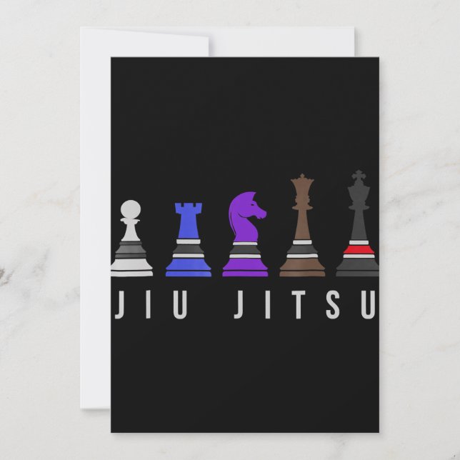 jiu jitsu training   chess, gift  bjj with text. thank you card (Front)
