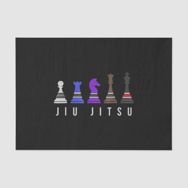 jiu jitsu training   chess, gift  bjj with text. tissue paper (Front)
