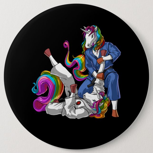 Jiu-Jitsu Unicorns 6 Cm Round Badge (Front)
