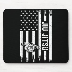 Jiu Jitsu US Flag Brazilian Jiu Jitsu Mouse Pad