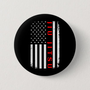 Jiu Jitsu USA Flag Martial Arts Training Design 6 Cm Round Badge