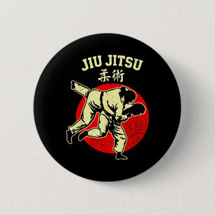 Jiu Jitsu Vintage Martial Arts Throw BJJ Grappling 6 Cm Round Badge