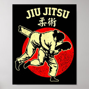 Jiu Jitsu Vintage Martial Arts Throw BJJ Grappling Poster