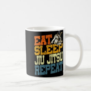 Jiu Jitsu Vintage Retro Eat Sleep Jiu Jitsu Repeat Coffee Mug
