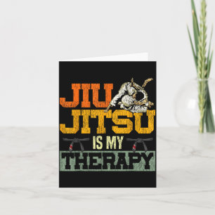 Jiu Jitsu Vintage Retro Jiu Jitsu is My Therapy Card