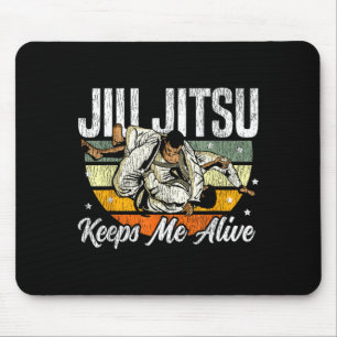 Jiu Jitsu Vintage Retro Jiu Jitsu Keeps Me Alive Mouse Pad