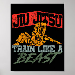 Jiu Jitsu Vintage Retro Jiu Jitsu Train Like A Poster