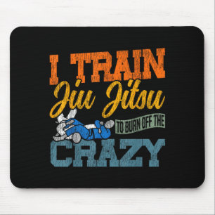 Jiu Jitsu Vintage Retro Train Jiu Jitsu to Burn Mouse Pad