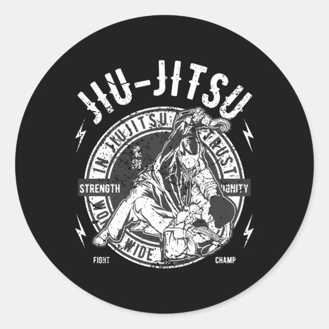 Jiu-Jitsu Wear Bjj Brazilian Jiu Jitsu Classic Round Sticker (Front)