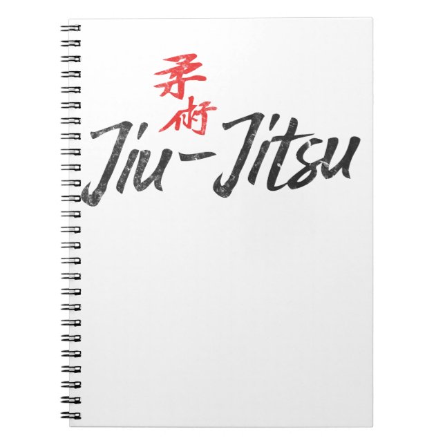 Jiu Jitsu With Symbol Dark Jujitsu BJJ Gift Dark Notebook (Front)